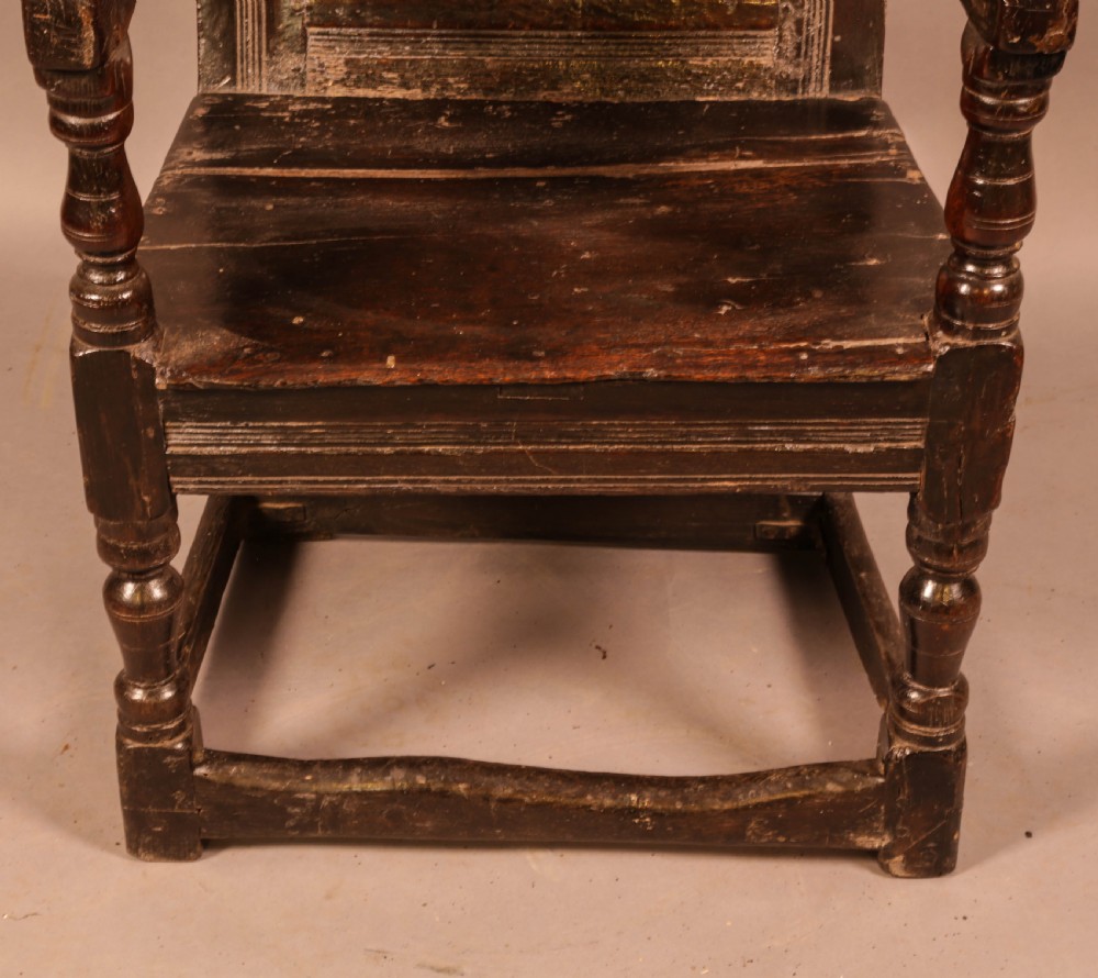 17th century armchair in Oak dated 1688 View V