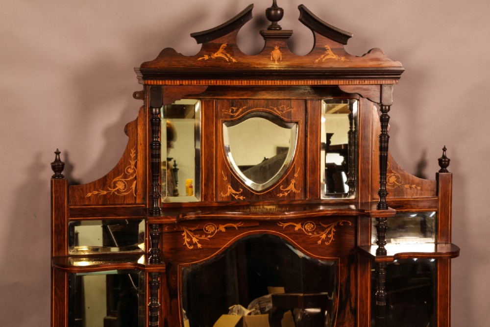 An Atractive Victorian Over Mantle in Rosewood with Inlay View III
