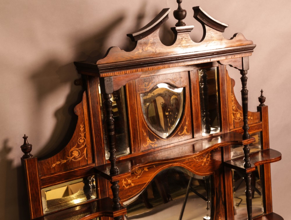 An Atractive Victorian Over Mantle in Rosewood with Inlay View VI