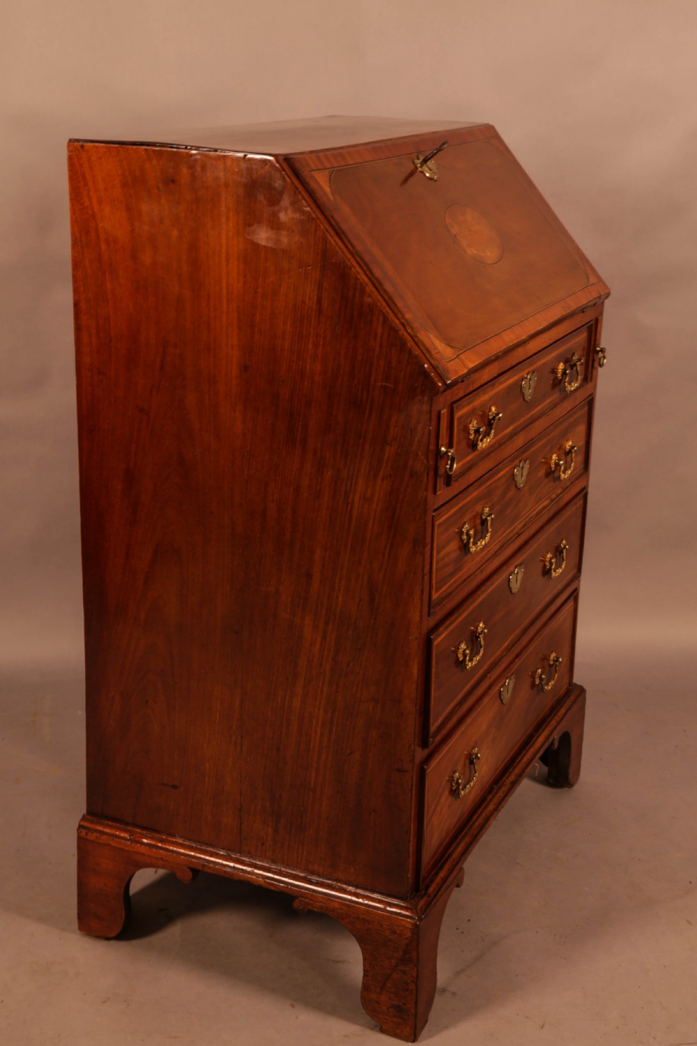 A Tiny Georgian Inlaid Mahogany Beureau View II