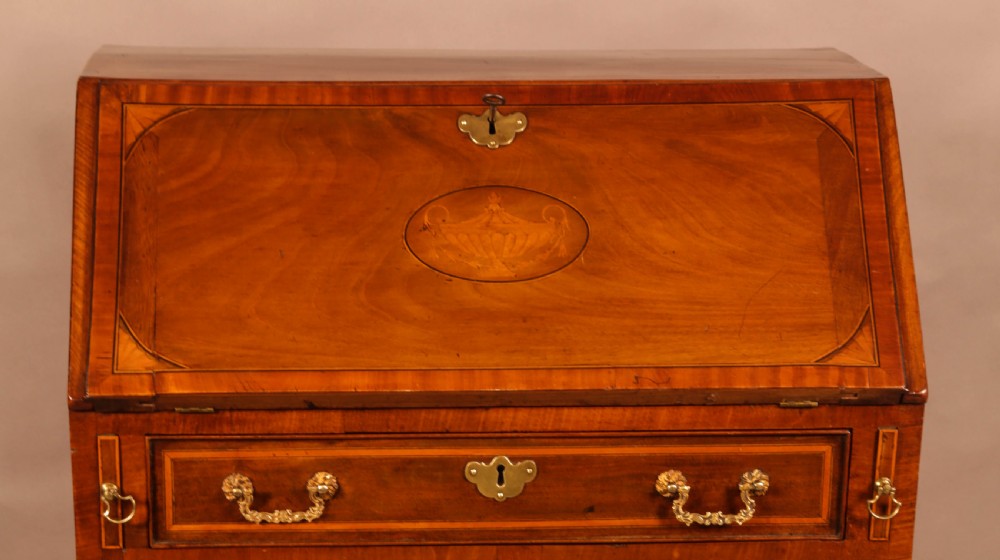 A Tiny Georgian Inlaid Mahogany Beureau View III