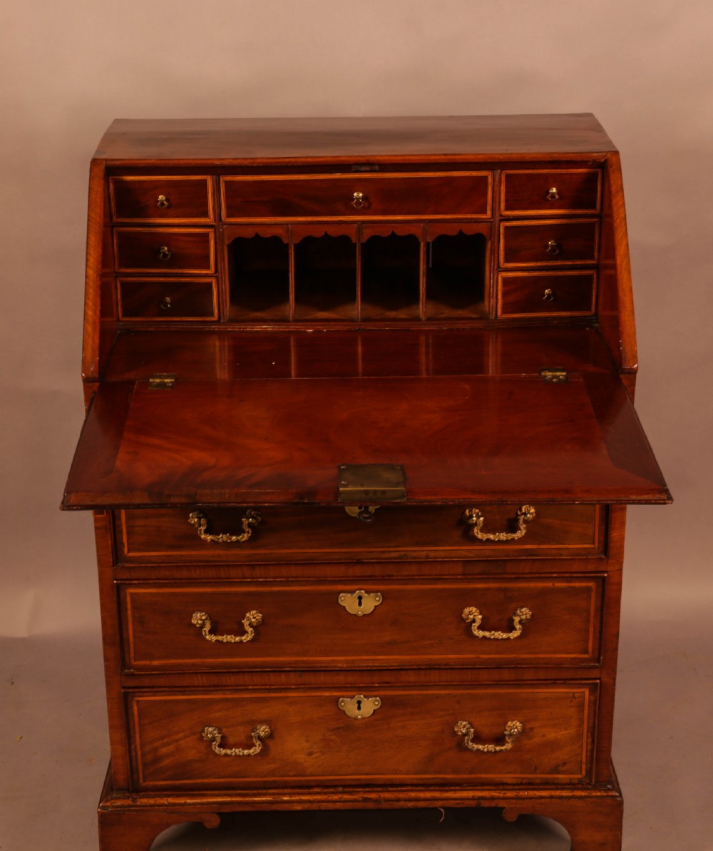 A Tiny Georgian Inlaid Mahogany Beureau View VI
