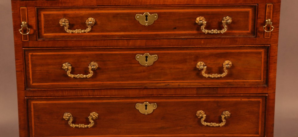 A Tiny Georgian Inlaid Mahogany Beureau View VIII