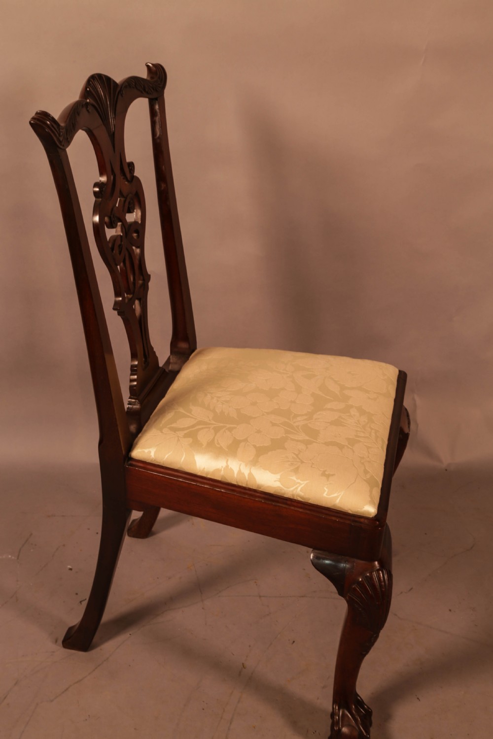 A Set of 8 Mahogany Dining chairs in the Chippendale style c 1900 View VI