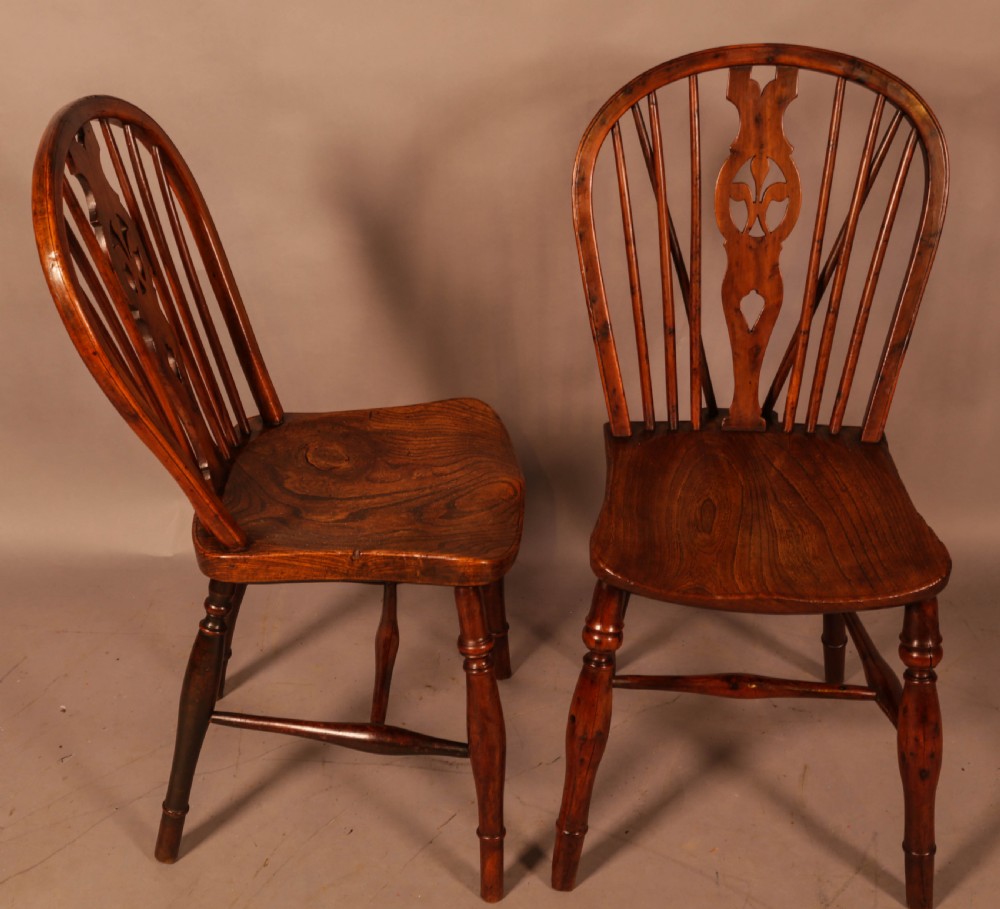 A near pair of Yew Wood Kitchen Windsor Chairs View IV