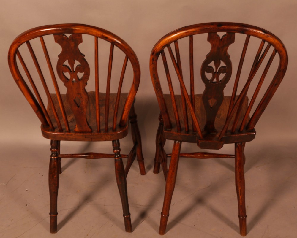 A near pair of Yew Wood Kitchen Windsor Chairs View VI