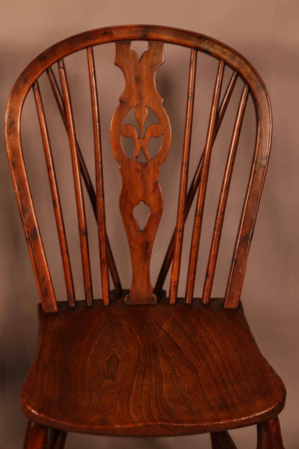 A near pair of Yew Wood Kitchen Windsor Chairs View VIII