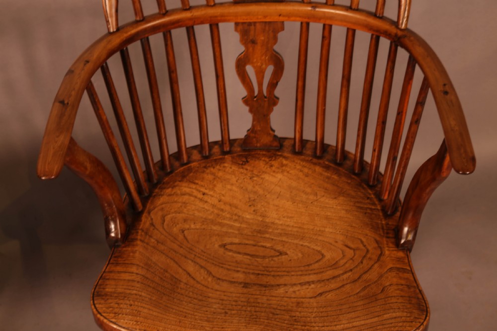A Rare set of 6 Yew Wood Windsor chairs Retford Maker William Wheatland View XI