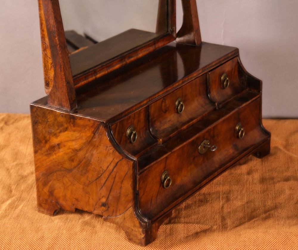 A Queen Ann Period Dressing Morror in Walnut View V