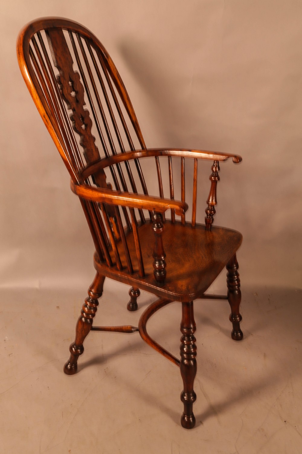 A Superb Yew Wood High Back Windsor Chair Allsop Worksop
