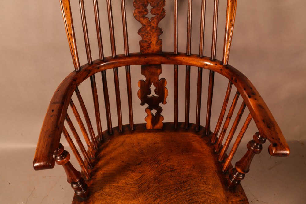 A Superb Yew Wood High Back Windsor Chair Allsop Worksop View X