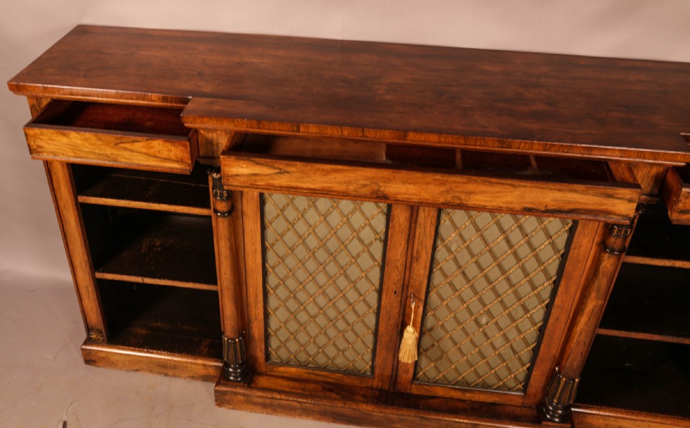 Regency period low Bookcase in Rosewood View IV