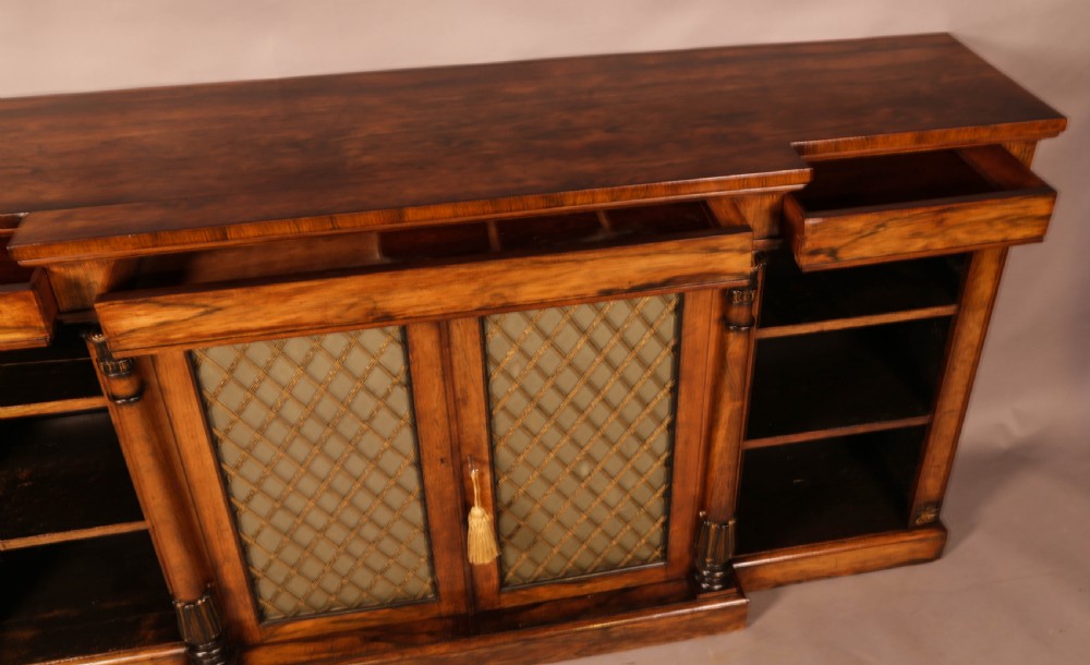 Regency period low Bookcase in Rosewood View V