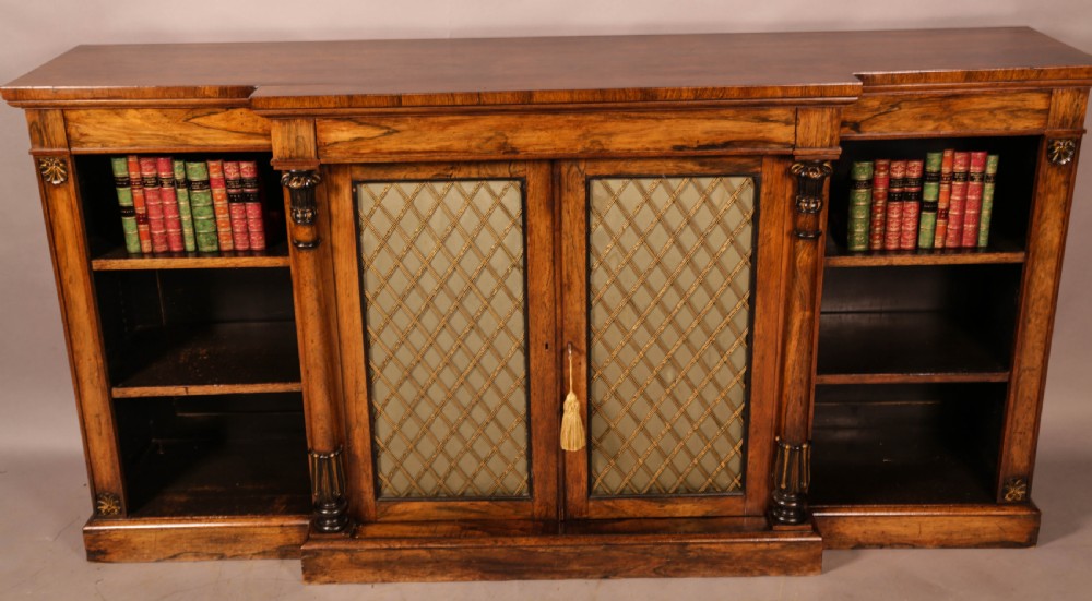 Regency period low Bookcase in Rosewood View VI
