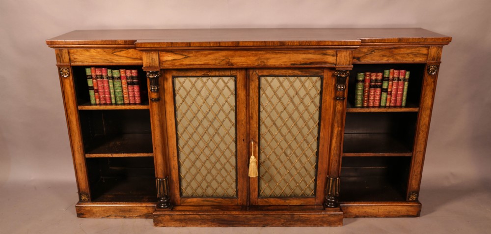 Regency period low Bookcase in Rosewood View XI