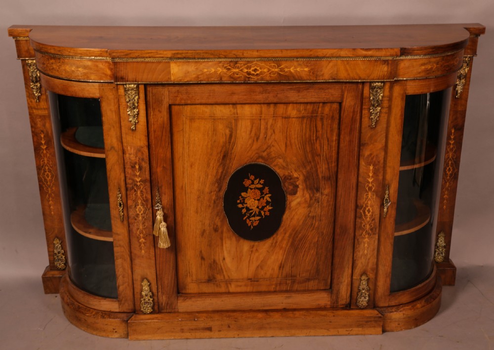 A Victorian Burr Walnut Credenza