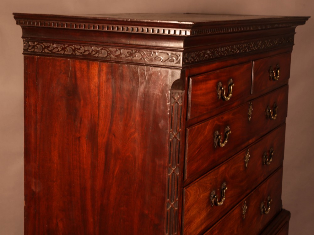A Fine Chippendale Period Chest on Chest Mahogany View II