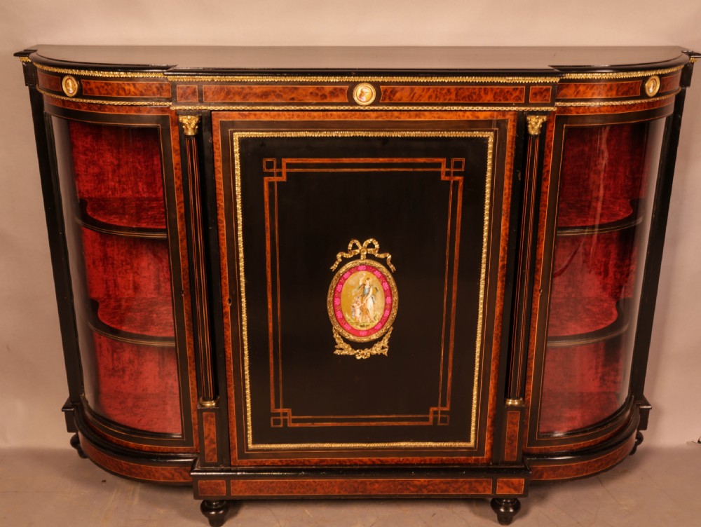 An Atractive Victorian Ebonized Credenza