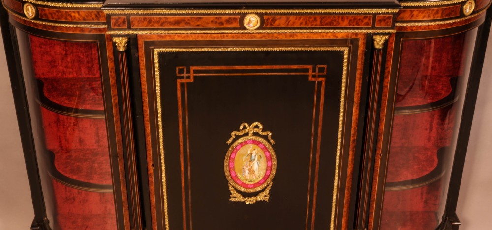 An Atractive Victorian Ebonized Credenza View III