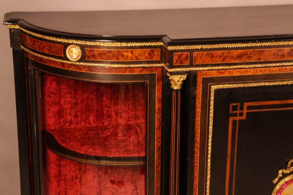 An Atractive Victorian Ebonized Credenza View VIII