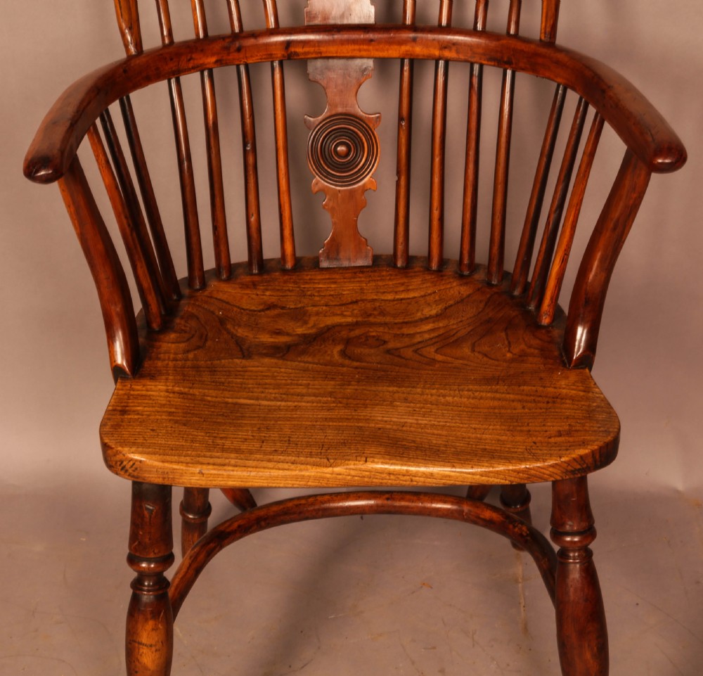 A Very Rare William Wheatland Yew Windsor Chair View V