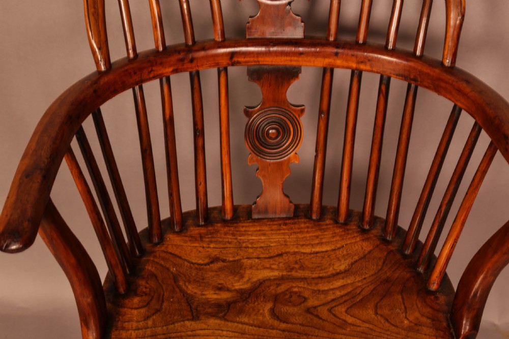 A Very Rare William Wheatland Yew Windsor Chair View X