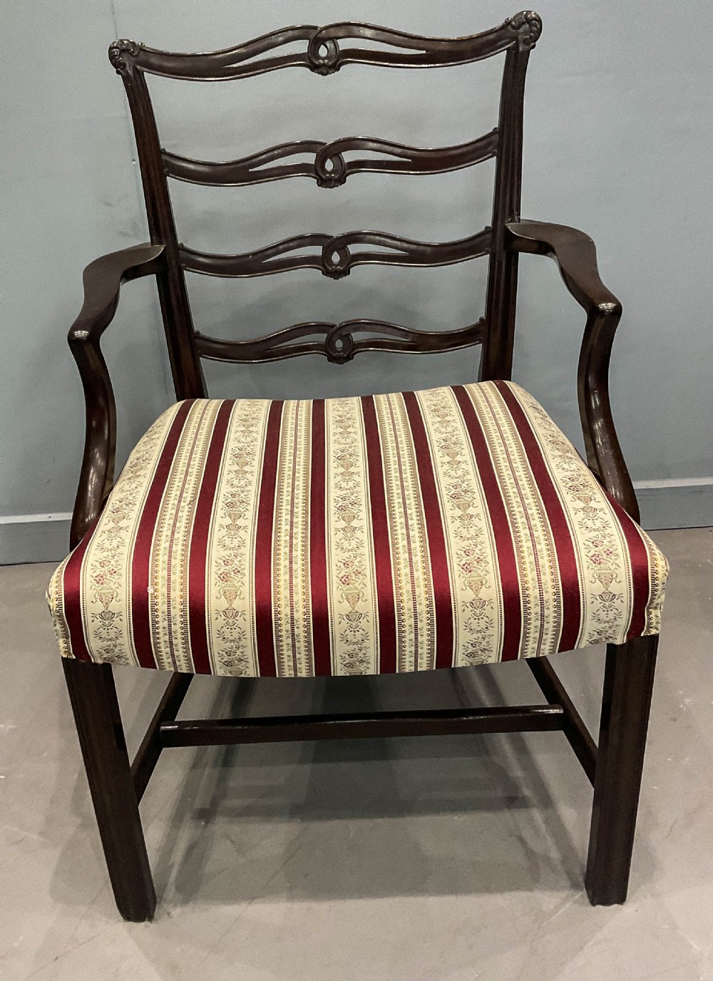 A Set of 12 Ribbon Back Dining Chairs Mahogany
