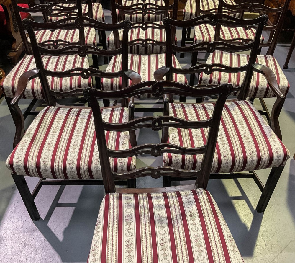 A Set of 12 Ribbon Back Dining Chairs Mahogany View III