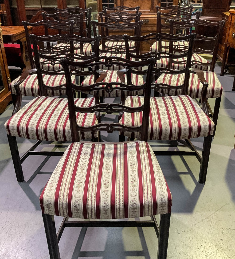 A Set of 12 Ribbon Back Dining Chairs Mahogany View IV