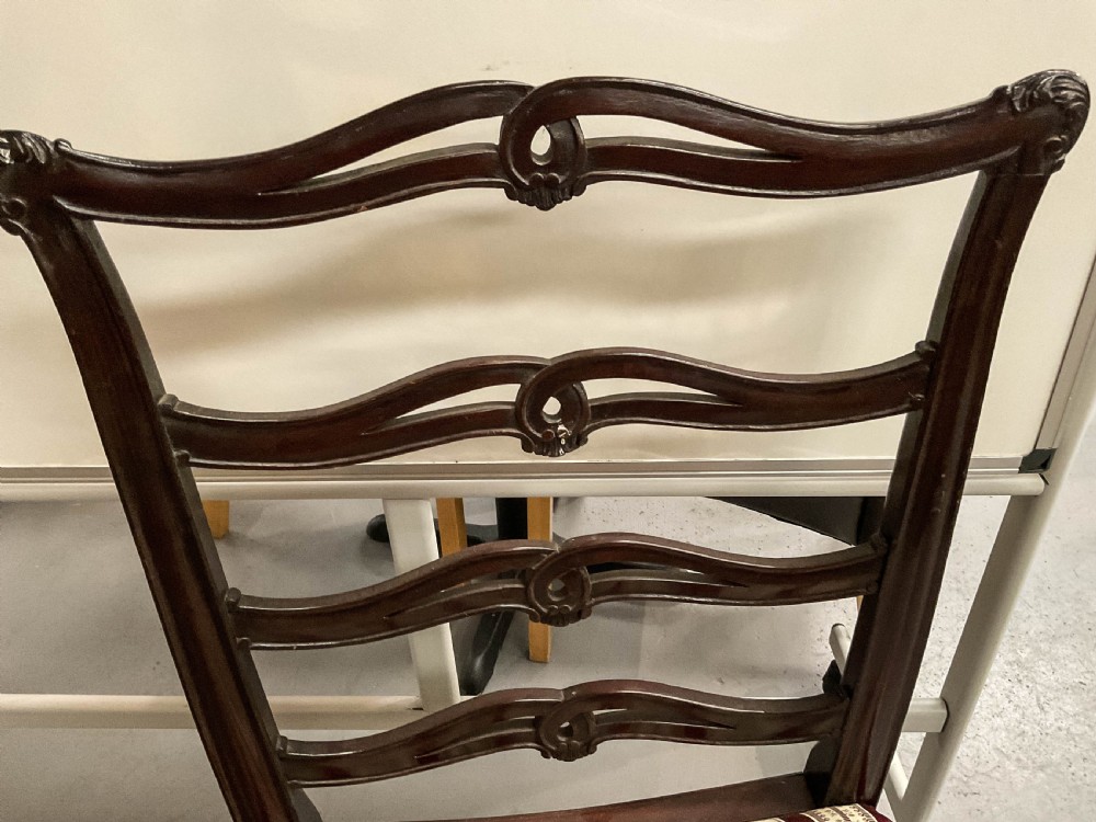 A Set of 12 Ribbon Back Dining Chairs Mahogany View XX