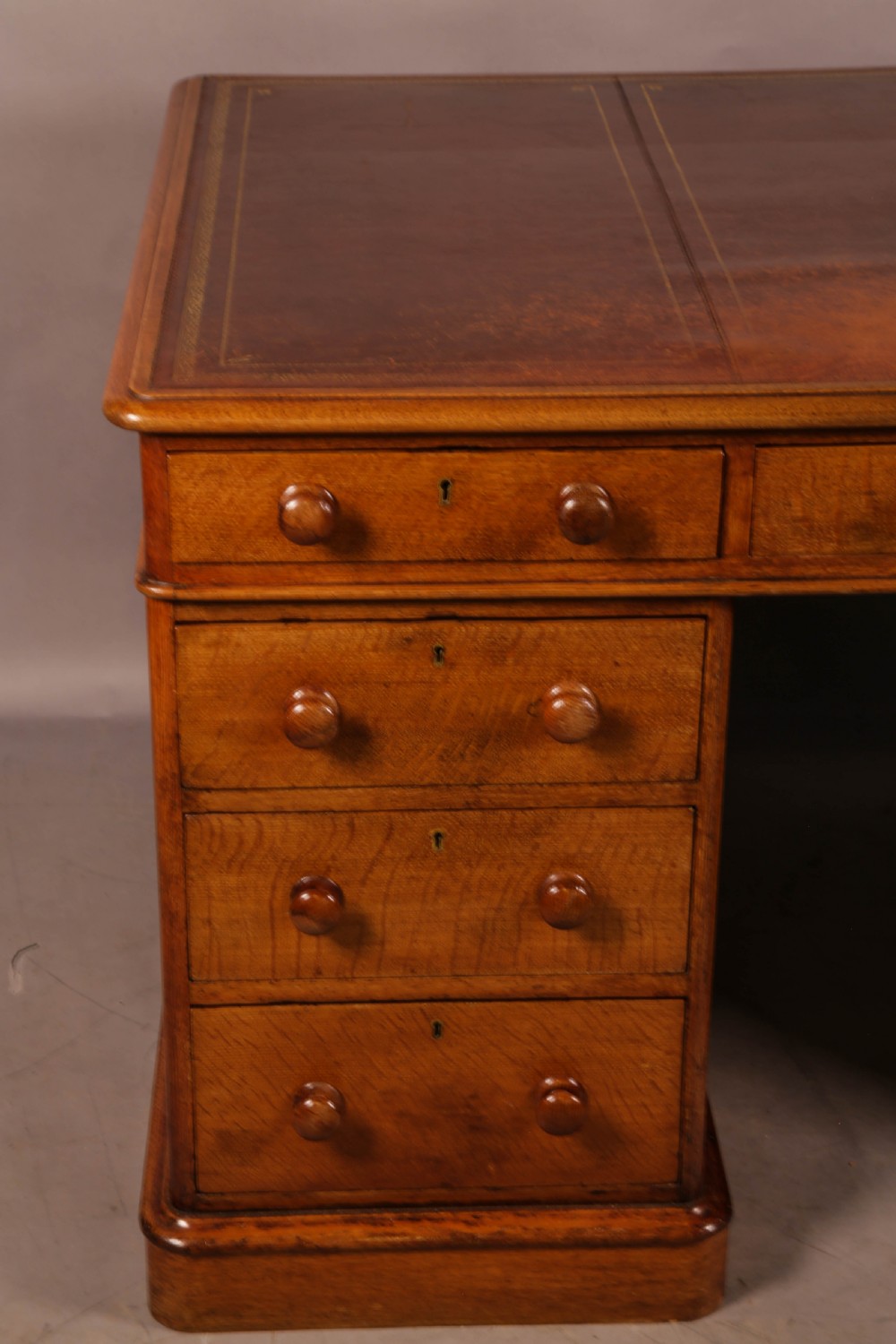 A Victorian Golden Oak Partners desk View III