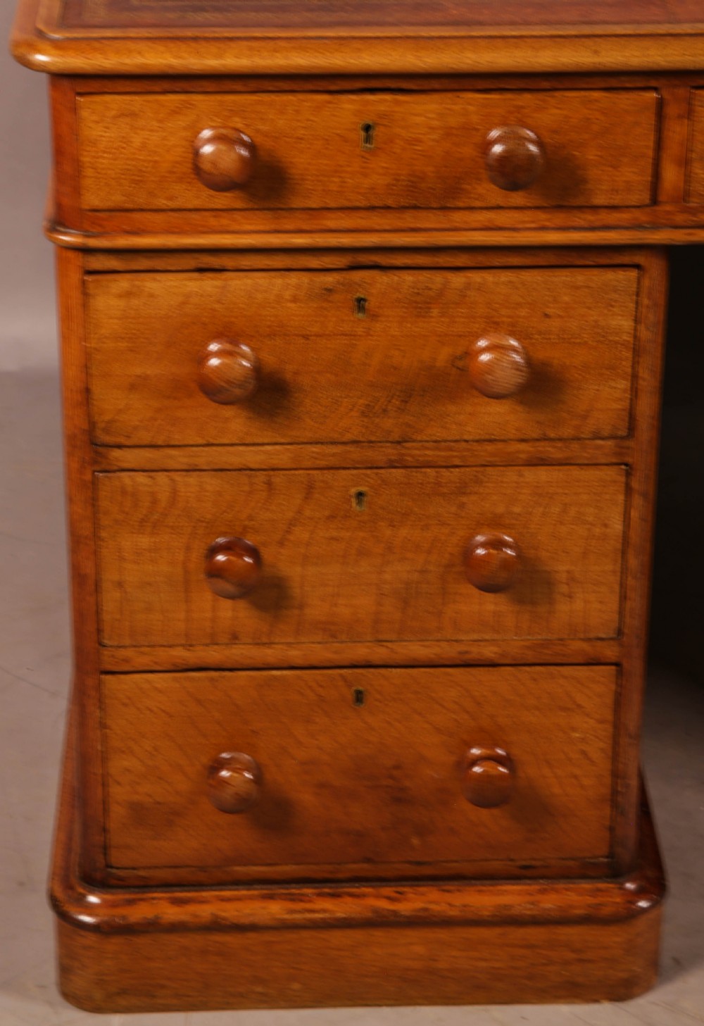 A Victorian Golden Oak Partners desk View V
