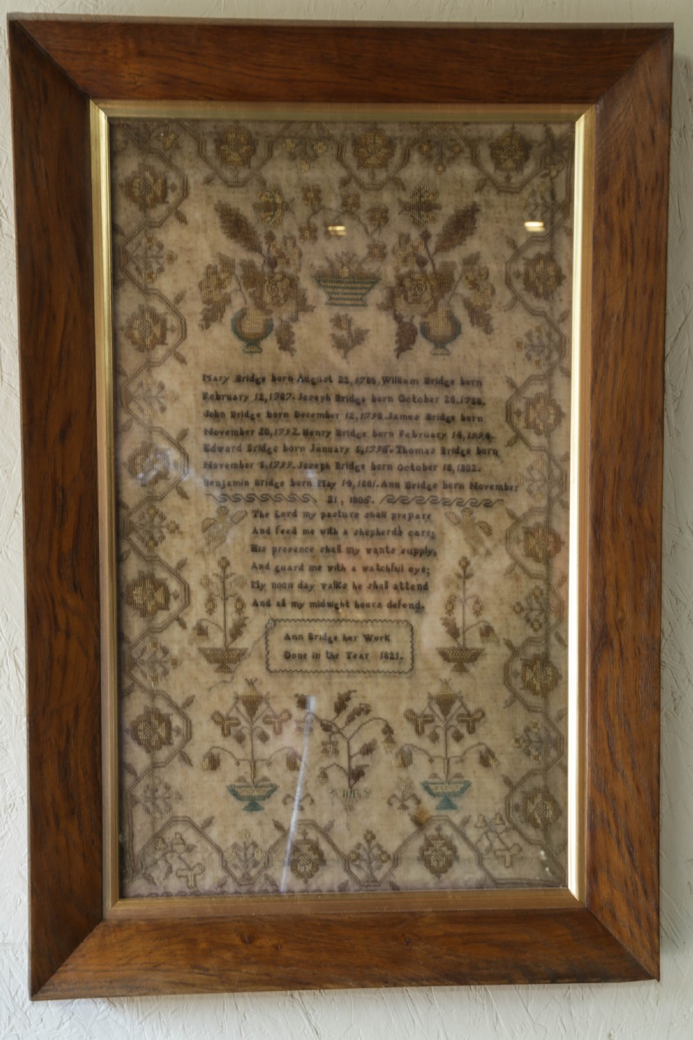 Family of Bridge Sampler Ann Bridge her work 1821
