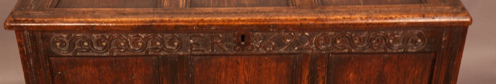 A 17th c Oak Coffer ER 1692 View IV