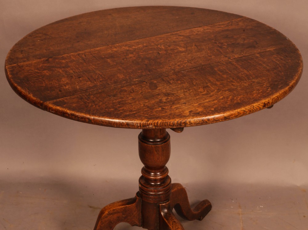 A Small Georgian Oak Tripod Supper Table View II