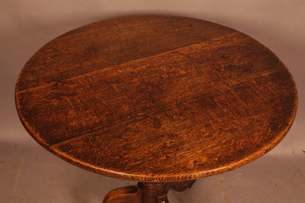 A Small Georgian Oak Tripod Supper Table View III