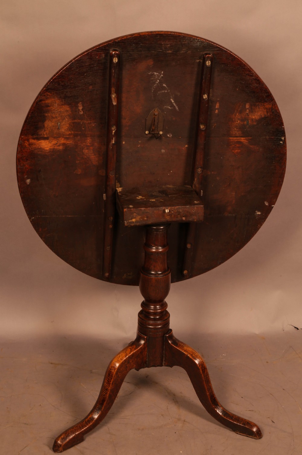 A Small Georgian Oak Tripod Supper Table View V