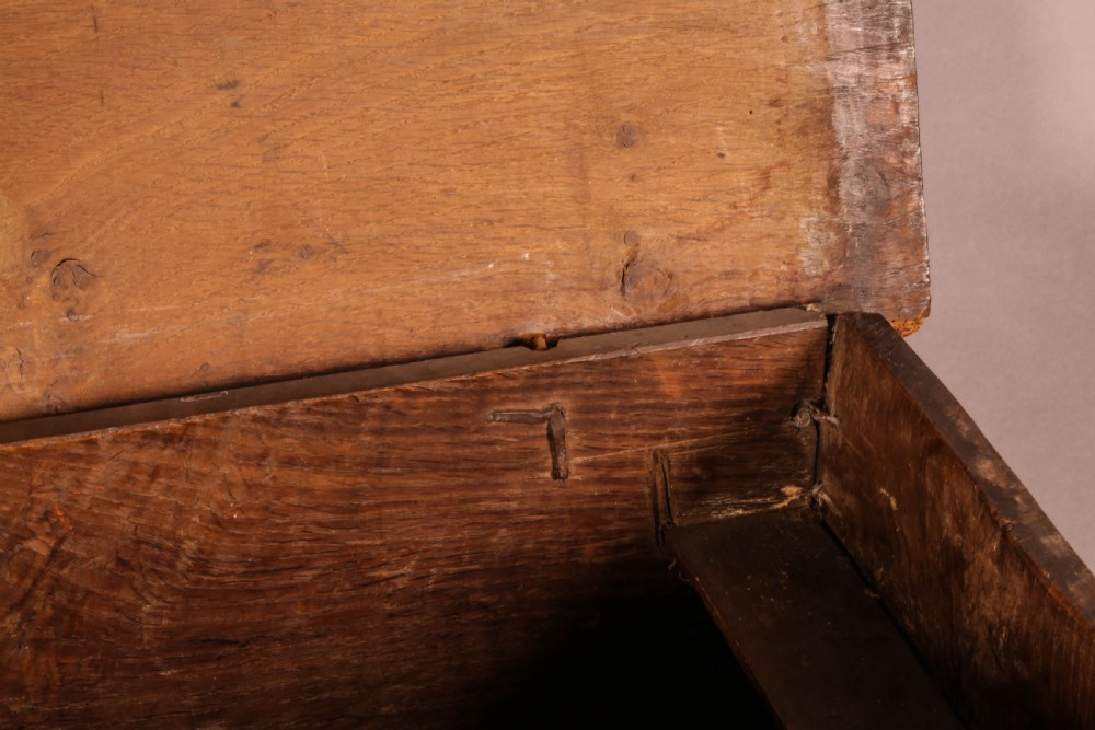 A 17th century Deed Box in Oak Carved View VI