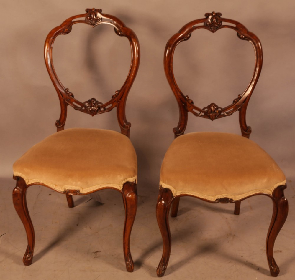 A Set of 6 Victorian Solid Walnut Dining Chairs View IV