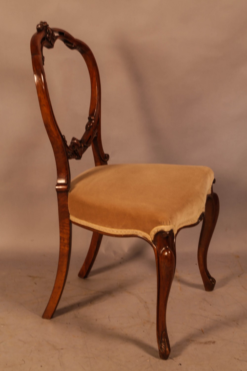 A Set of 6 Victorian Solid Walnut Dining Chairs View VI