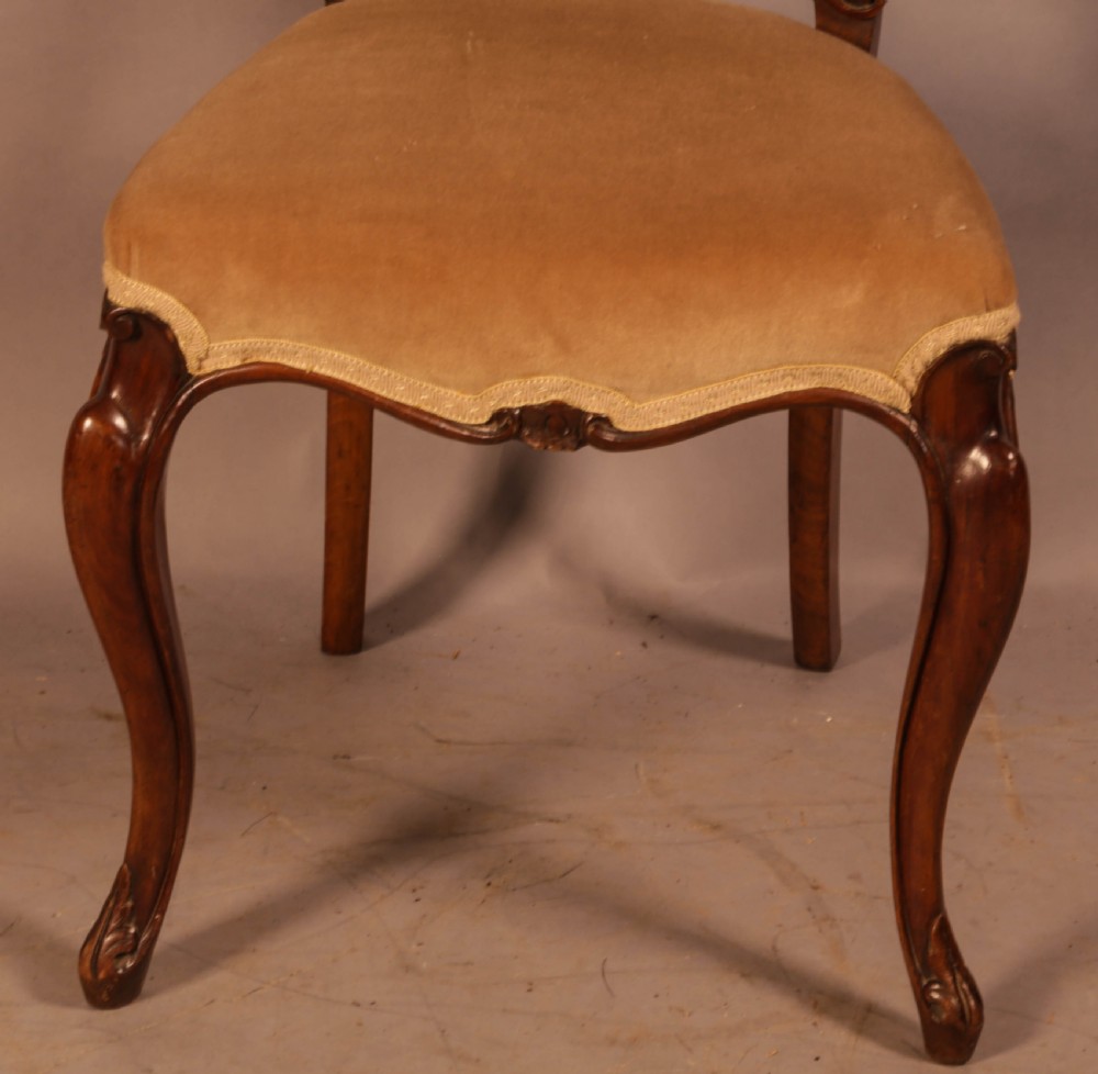 A Set of 6 Victorian Solid Walnut Dining Chairs View VIII