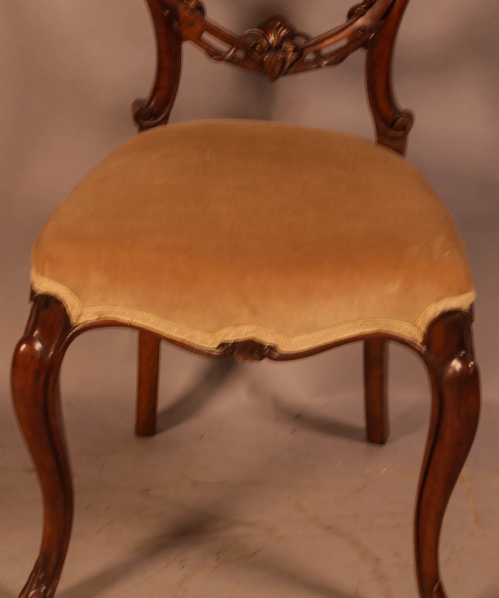 A Set of 6 Victorian Solid Walnut Dining Chairs View IX