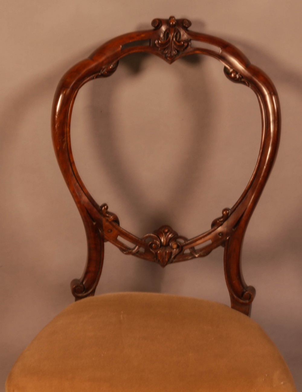 A Set of 6 Victorian Solid Walnut Dining Chairs View X