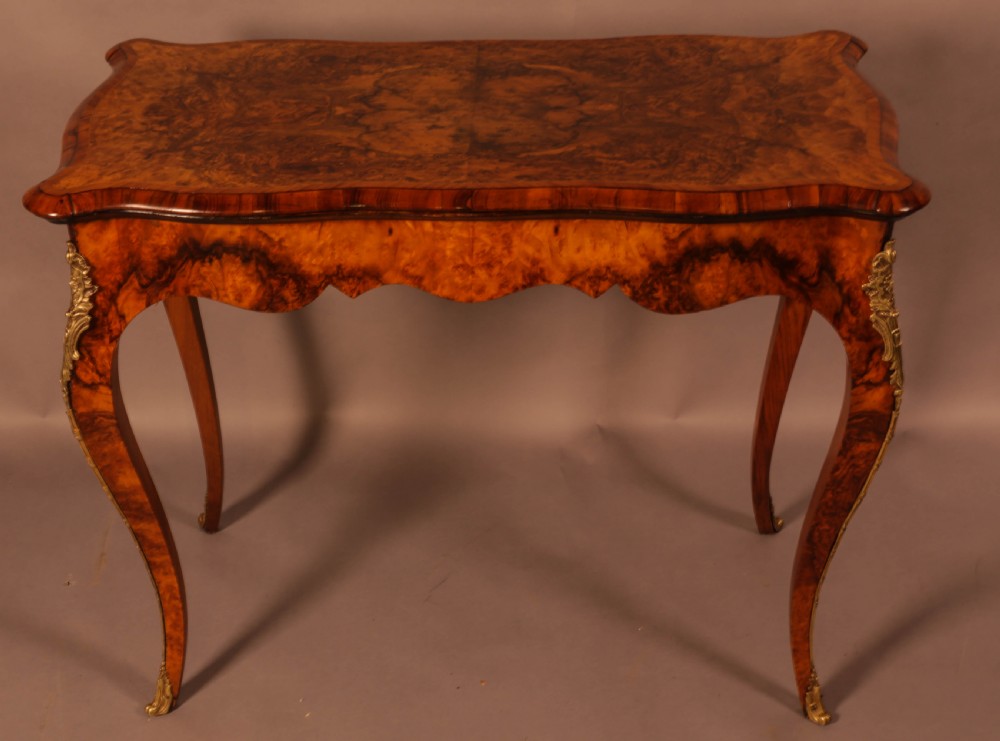 A Good Card Table in Figured Burr Walnut