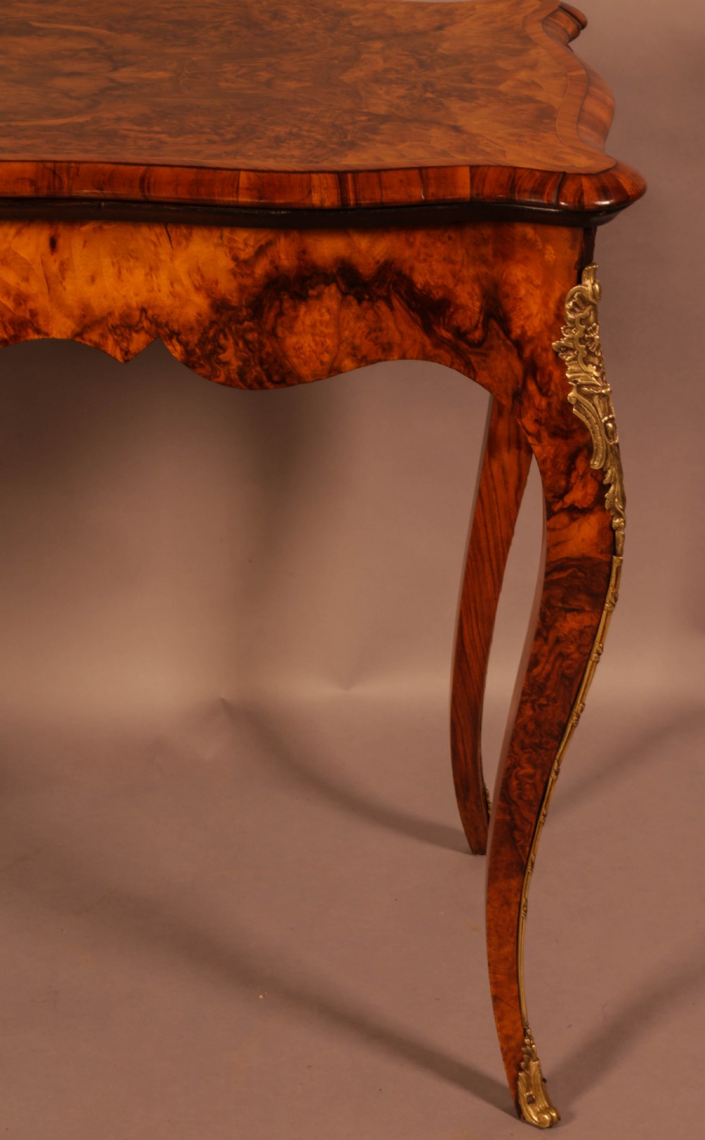 A Good Card Table in Figured Burr Walnut View III