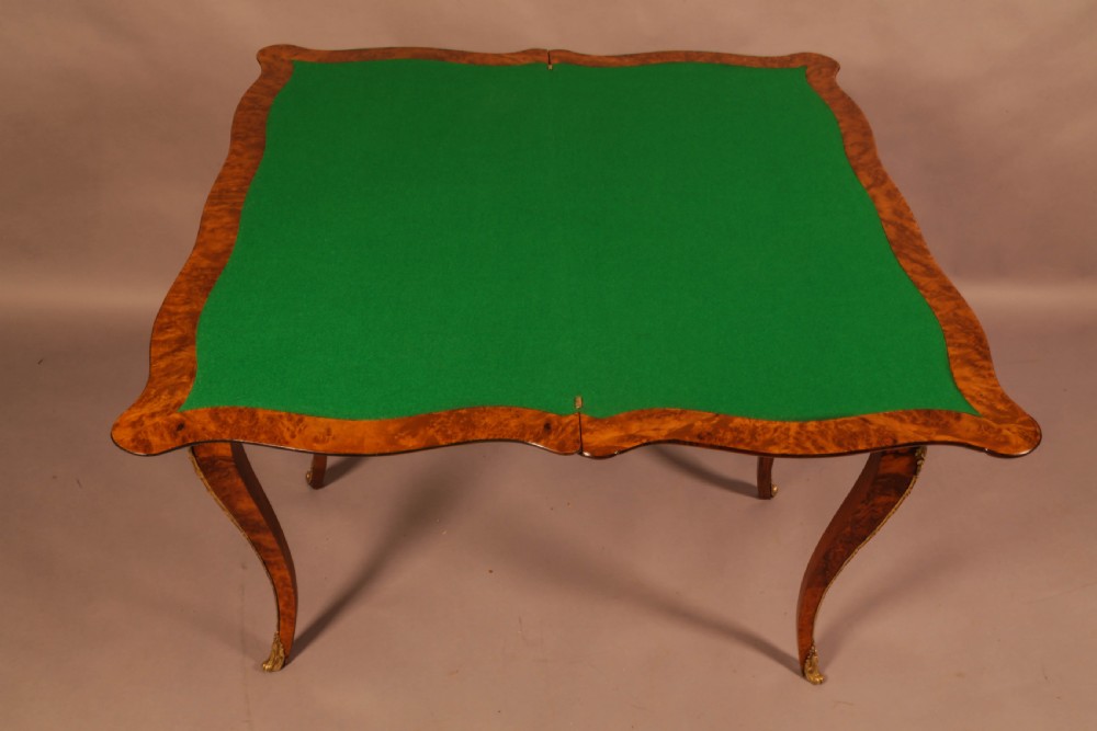 A Good Card Table in Figured Burr Walnut View VII