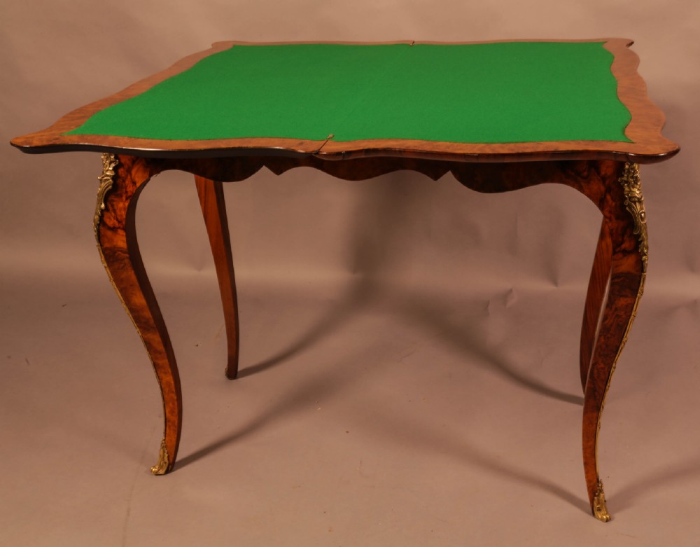 A Good Card Table in Figured Burr Walnut View VIII