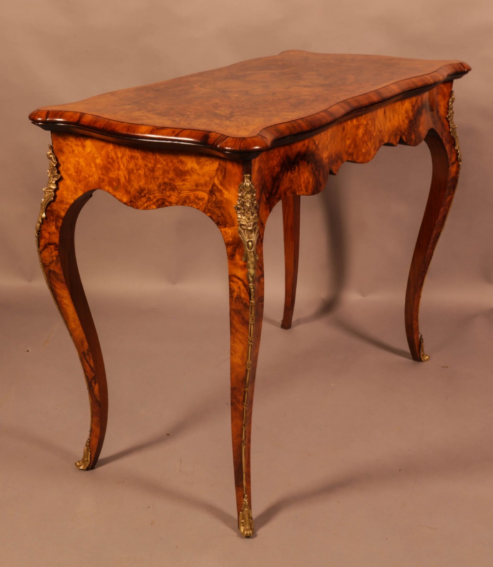 A Good Card Table in Figured Burr Walnut View IX