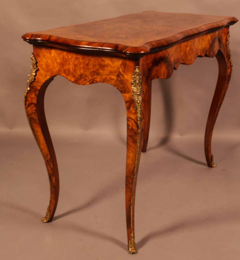 A Good Card Table in Figured Burr Walnut View X
