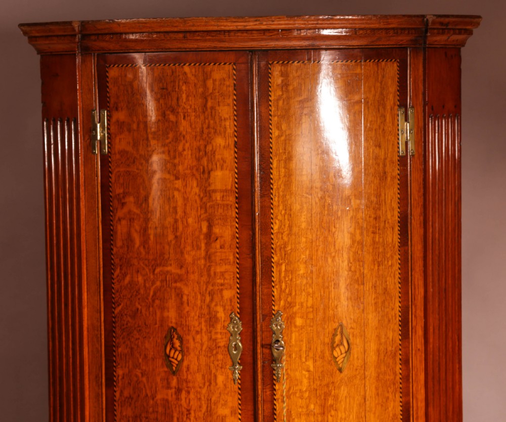 A Super Bow Front Corner Cupboard in Oak View II